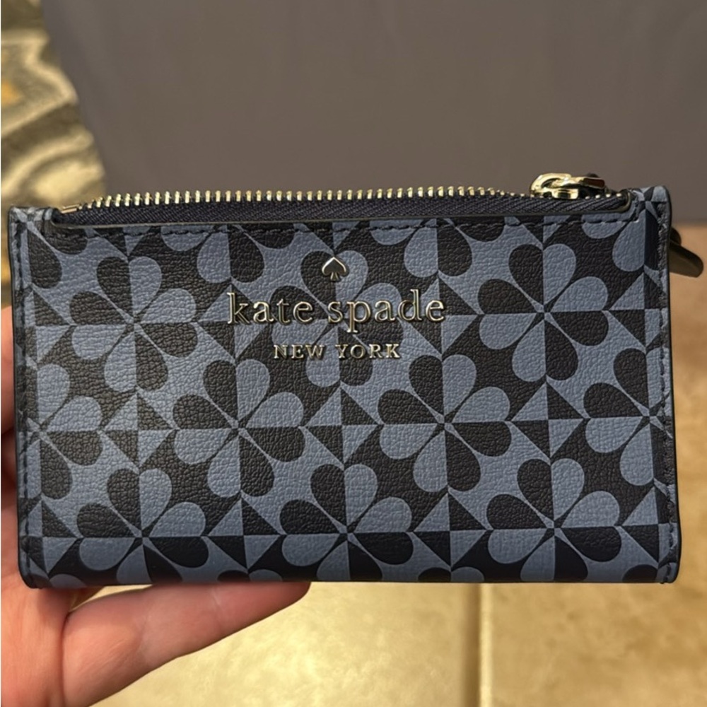 Kate Spade Black and Blue Clover Wallet